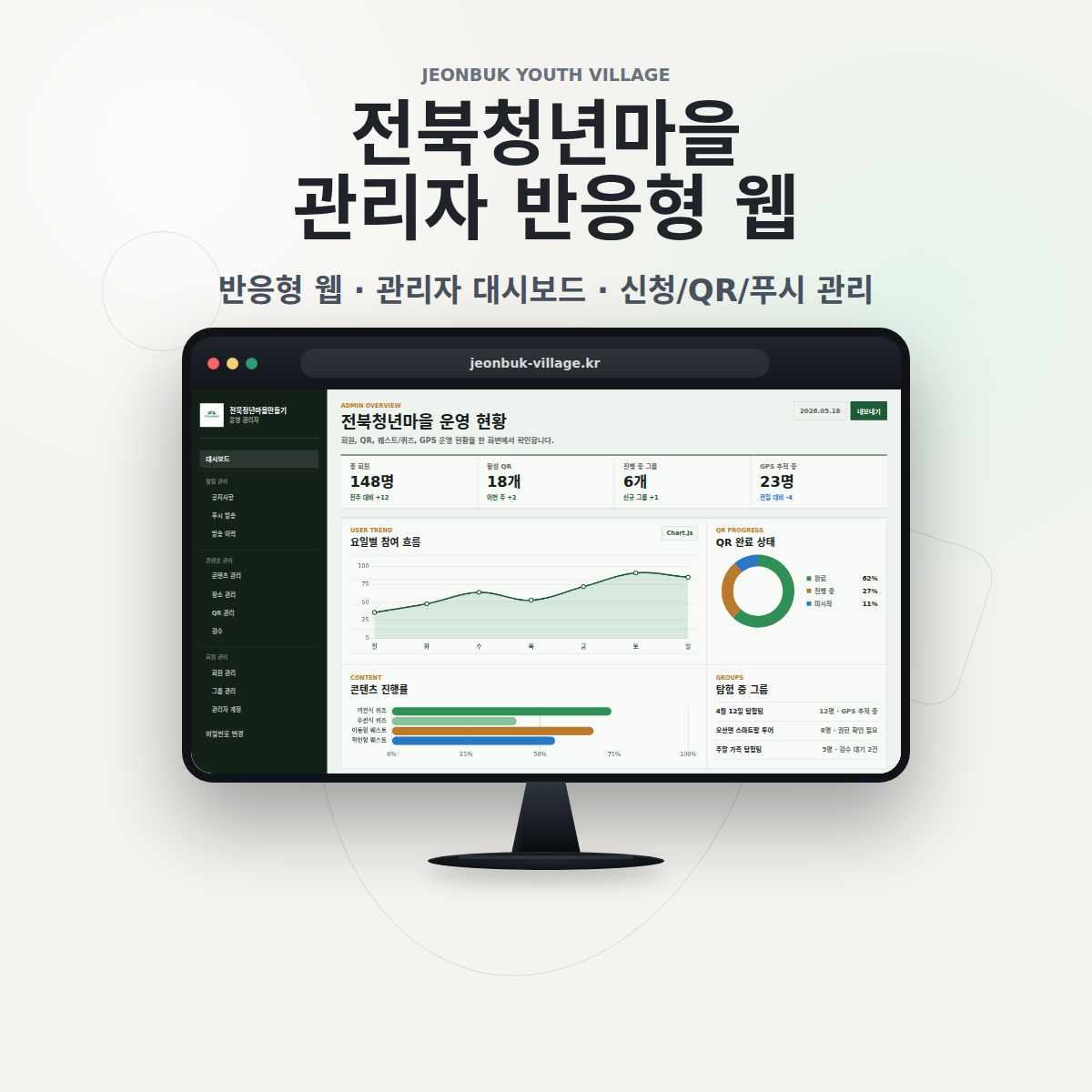 전북청년마을 앱과 관리자웹 MVP 썸네일