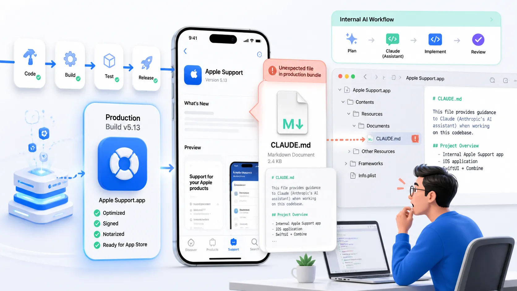 Apple Shipped Claude MD Files And Exposed Its Internal AI Workflow