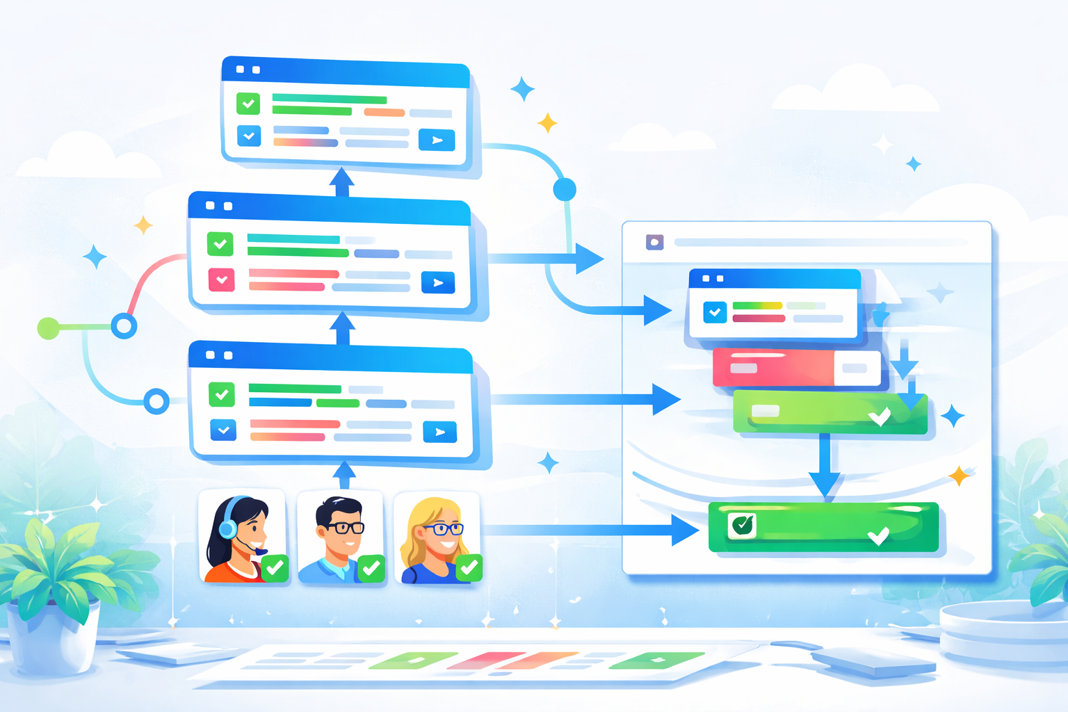 Stacked PRs 리뷰 흐름 구조도