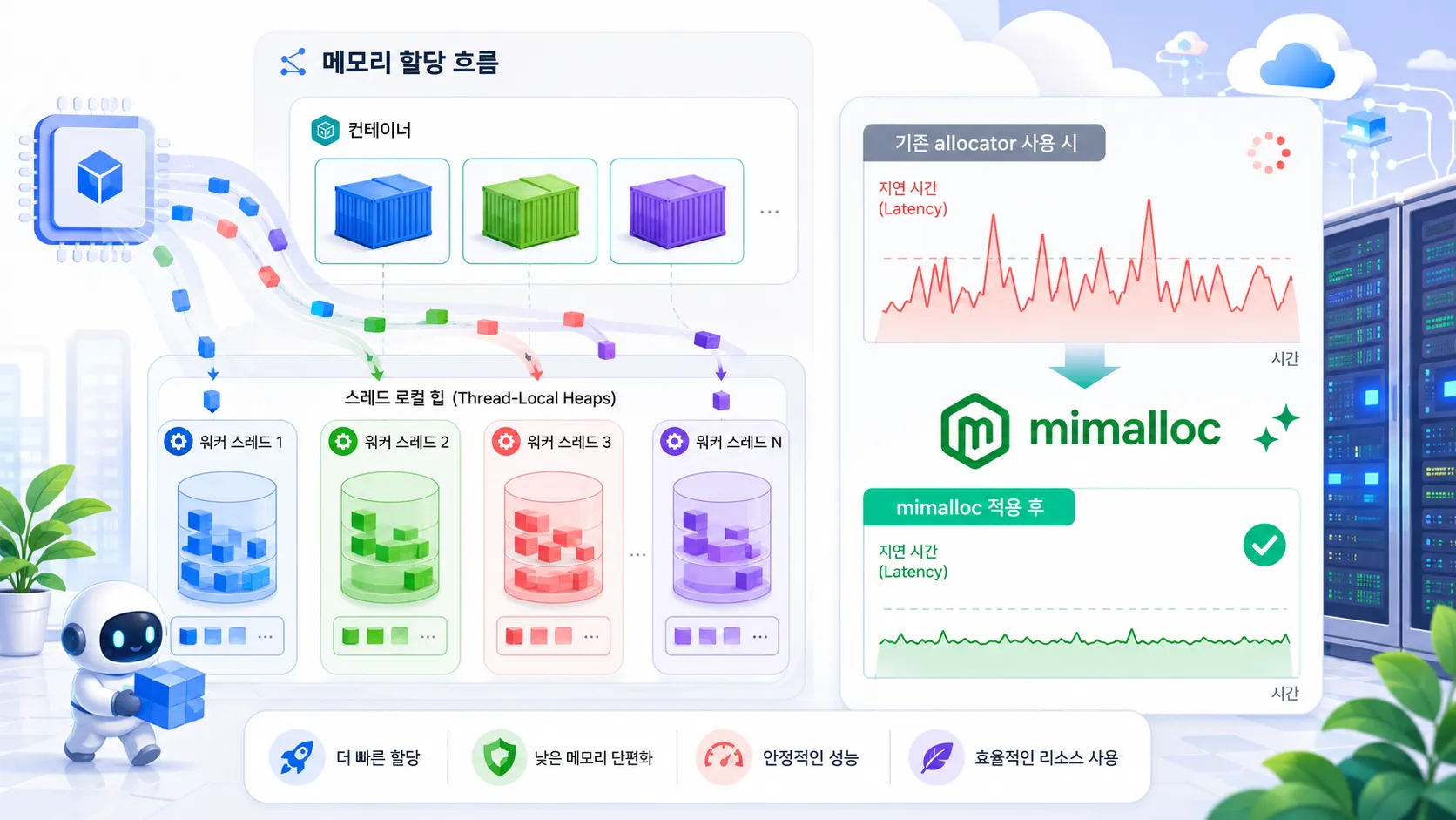mimalloc이 다시 뜬 이유, 서버 메모리 병목 줄이기