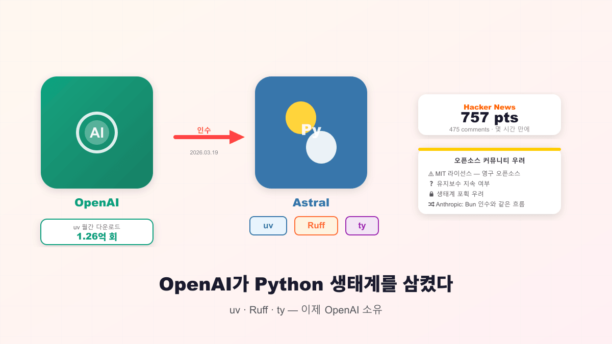 OpenAI가 Python 생태계를 삼켰다 — uv·Ruff·ty가 OpenAI 소유가 된 날