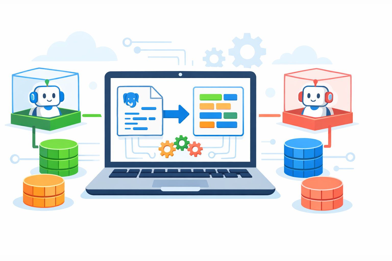 pgmicro 아키텍처와 에이전트용 임시 데이터베이스 흐름