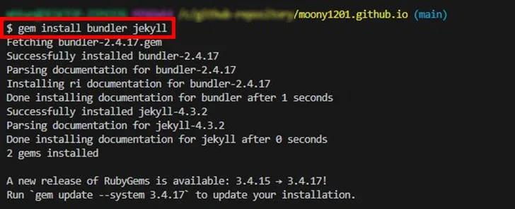 gem install bundler jekyll